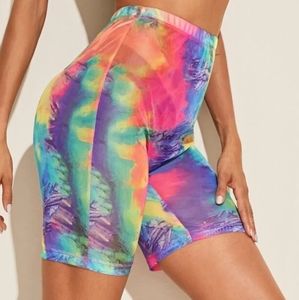tie-dye biker shorts